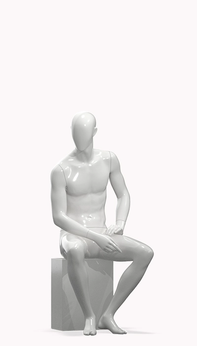 Blend pose of a male mannequin sitting down