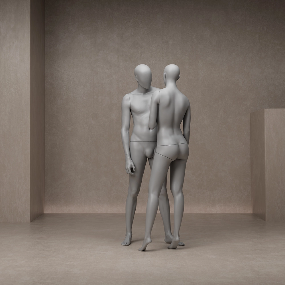 abstract undressed pair of female and male mannequins from the untitled collection
